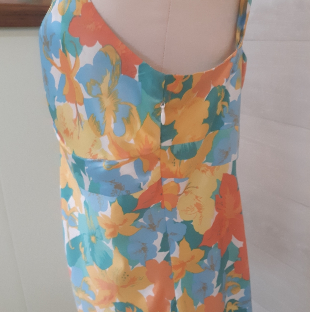 Nicole Miller tropical dressy tank top sz 14 *C3 - Picture 3 of 6